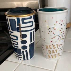 Starbucks ceramic 12oz mug with lid set of 2